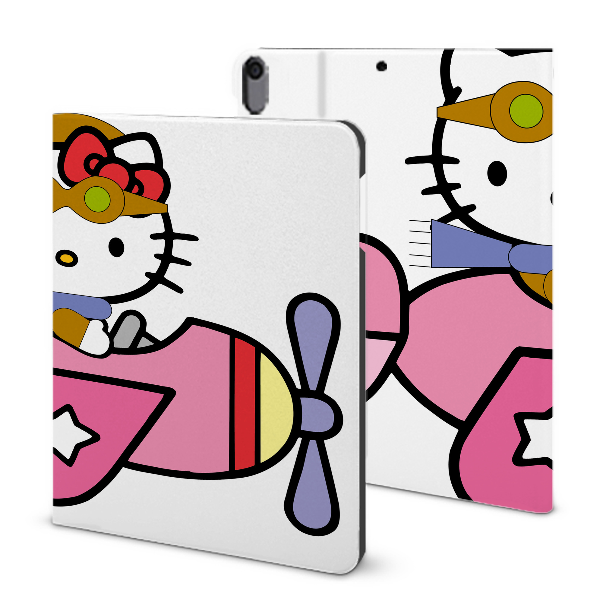 （画像用） Hello Kitty ハローキティ IPad ケース ブック型 PUレザー TPU 耐衝撃 軽量 薄型 ペン収納なし 全面保護 IPad 各モデル対応